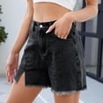 thumbnail image 5 of zbxnLI Jean Shorts for Women High Waisted Split Denim Shorts Pull on Short Jeans Fashion Clothes, 5 of 7