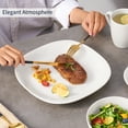 thumbnail image 6 of Bestone 16 Piece Round Kitchen Dinnerware Set,Plates and Bowls sets,Dishes, Plates, Bowls, Mugs, Dish Set，Plates and Bowls,Service for 4, Stoneware (white, square), 6 of 8