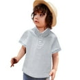 thumbnail image 3 of Domuza Toddler Boys' School Uniform Short Sleeve Girls Golf Polo Shirt Back to School Pullover Tops Summer Collared T-Shirt Light Gray 2-3 Years, 3 of 6