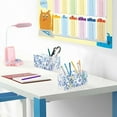 thumbnail image 6 of Pen Holder 4 Compartments Acrylic Pencil Cup Desktop Makeup Organizer Office Supplies Blue and White Porcelain Floral, 6 of 7