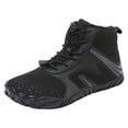 thumbnail image 7 of Barefoot Snow Boots for Women Men Lightweight Wide Toe Box Winter Warm High Top Outdoor Sneakers Water Resistant Ankle Booties Black Size 9.5, 7 of 7