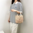thumbnail image 1 of Sac à Main Simple en Toile pour Femme, Floral, pour Magasinage, Sac Seau à Lunch (2 Rouge Bleu), 1 of 9