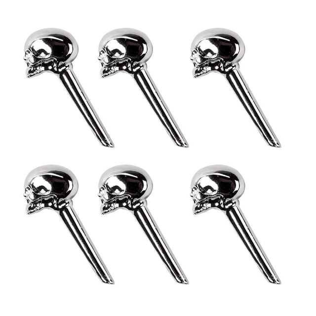 6Pcs Pines de Extremo de Puente de Cobre Peg Chrome para Piezas de Guitarra Acústica Hugo pasadores de puente