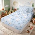 thumbnail image 3 of Erosebridal Goose Zipper Twin Comforter Sets with Fitted Sheet and 2 Pillowcases for Boys Girls, Blue Background Zipper Bedding Set, Stars Reversible, 3 of 7