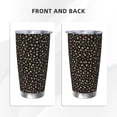 thumbnail image 3 of Balery Flower Pattern On Black Pattern 20oz Insulated Car Cup with Dual Drink Lids, Stainless Steel Travel Mug Eco-Friendly and Leak-Proof-Straw Three-piece Set, 3 of 8