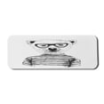 thumbnail image 1 of Animal Computer Mouse Pad, Dressed up Hipster Nerd Smart Male Bear in Glasses Fun Character Animal Art Print, Rectangle Non-Slip Rubber Mousepad Large, 31" x 12", Black White, by Ambesonne, 1 of 2