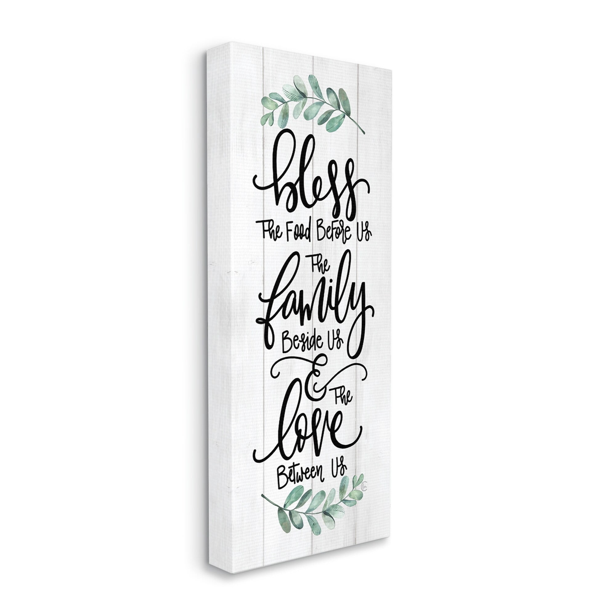Stupell Industries Bless This Family Religious Kitchen Phrase Plank Pattern Graphic Art Gallery Wrapped Canvas Print Wall Art, Design by Fearfully Made Creations