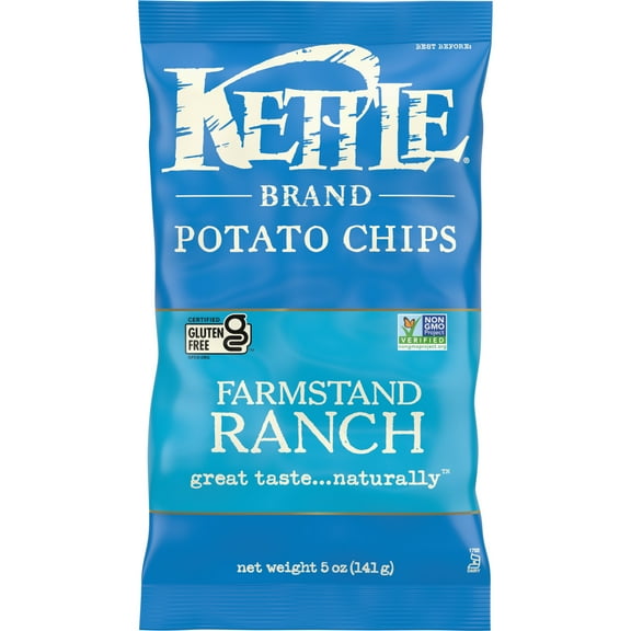Kettle Brand Potato Chips, Farmstand Ranch Kettle Chips, 5 oz