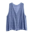 thumbnail image 5 of felwors Womens Ethnic Knit Sweater Vest Hollow Cardigan Vest Single Breasted Pocket Top Blue, One Size, 5 of 8