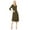 Olive, variant on Women's Relexed Fit 3/4 Sleeve Round Neck A-Line Long Dress
