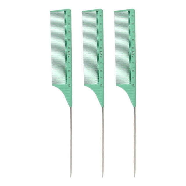Juego de 3 peines para peinar el cabello, peine de cola antiestático profesional con mango ergonómico de ABS para desenredar.