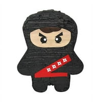 Ninja Pinata, Black & Red, 13in x 17in