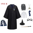 thumbnail image 1 of Disfraz de Harry Potter, traje de Hermione Granger, Slytherin, uniforme escolar, ropa, Varita mágica, gafas, bata, capa, Cosplay de Halloween, 1 of 4