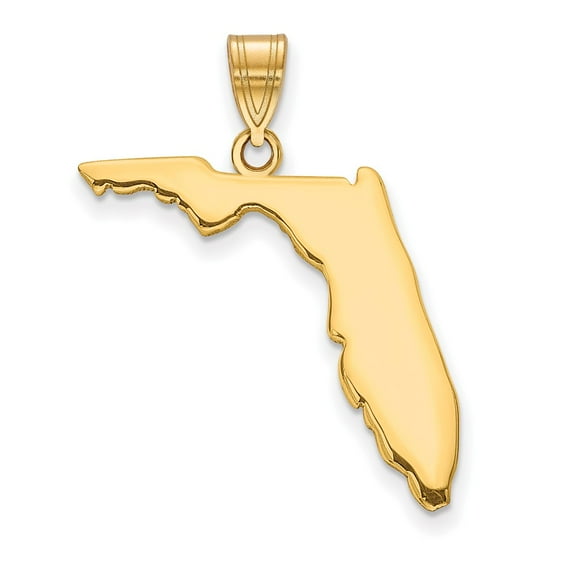 Sterling Silver & Gold Plated Silver/Florida State Pendant Charm