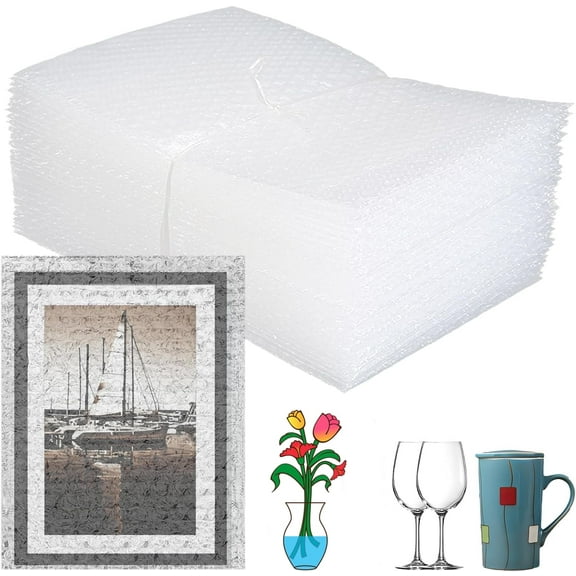 Artrylin 50Pcs 8x10 inche Bubble Pouches Wrap Bag ,Double Wall Thickening Shockproof Bubble Bags, Clear Bubble Out Bags Protective Bubble Pouch, Cushioning Bags for Moving, Shipping and Packing