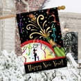 thumbnail image 6 of Happy New Year Clock Winter New Year’s House Flag 40" x 28", 6 of 7