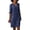 A-Dark Blue98, variant on FINALGANG New Dress For Women Solid Color 3/4 Sleeve V-Neck High Waist Straight Sundress Cotton Linen Vintage Dresses Breathable Daily Wear