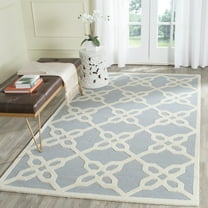 SAFAVIEH Cambridge Kayleah Geometric Wool Area Rug, Blue/Ivory, 5' x 8'