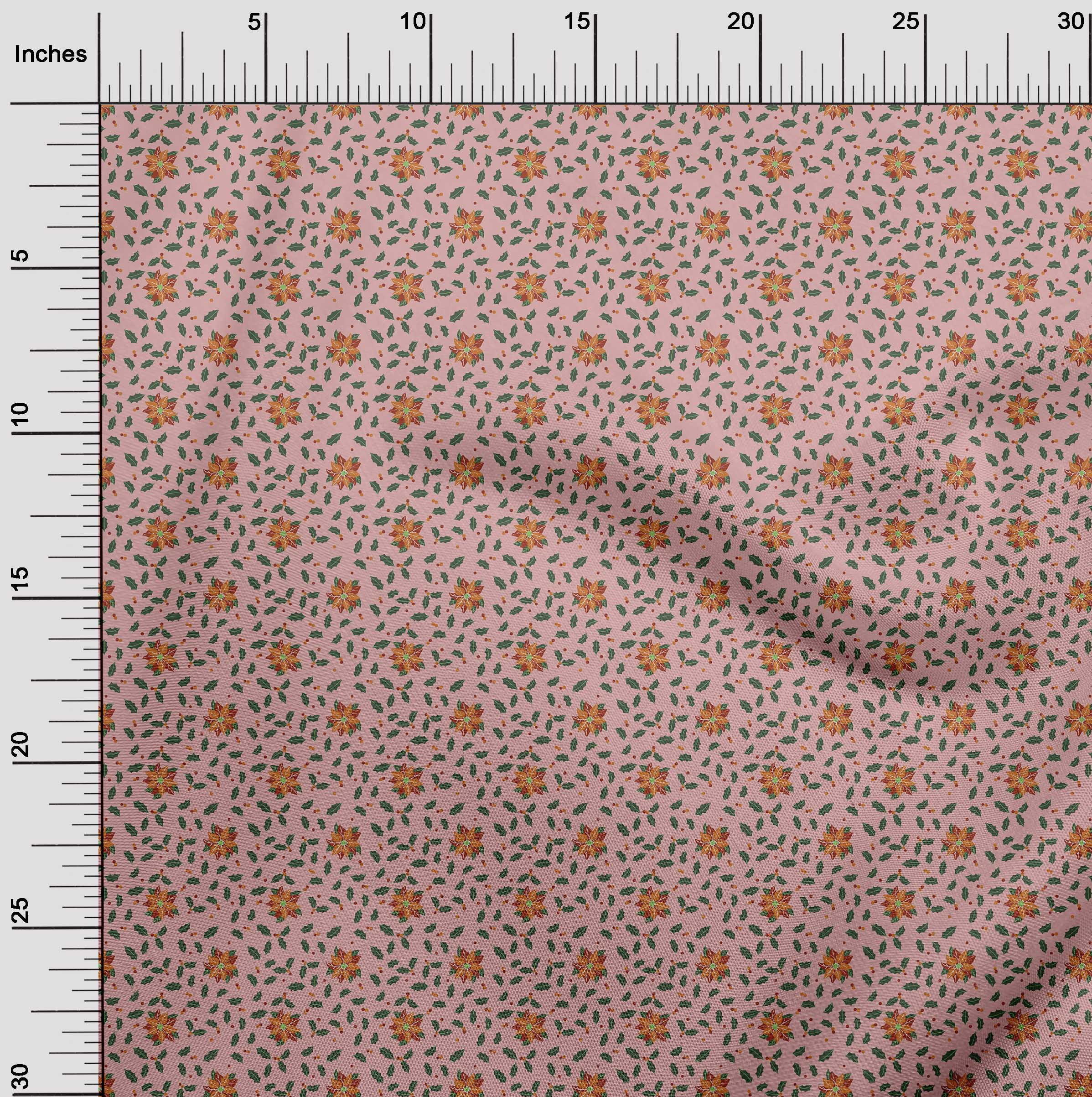 oneOone Cotton Jersey Light Pink Fabric Christmas Sewing Material Print Fabric By The Yard 58 Inch Wide