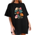 thumbnail image 4 of Drses Womens Summer Tops Oversized Tshirt Flower Graphic Tees Short Sleeve Shirts Summer Casual Loose Flower Plant Shirts Tops, 4 of 5