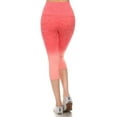 thumbnail image 3 of Women's Active Dip Dye Ombre Athletic Capri Leggings w/High Waist Band - CORAL, S, 3 of 3