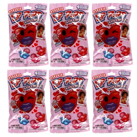 Valentine Lip Lollipops 8pcs Kissy Lip Pops Assorted Flavors for Valentine's Day Table Decor Classroom Exchange Gift Easter Basket Stuffer Goodies Bag Filler Birthday Party Favor and Gifts Pack of 6