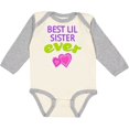 thumbnail image 3 of Inktastic Best Lil Sister Ever Girls Long Sleeve Baby Bodysuit, 3 of 5