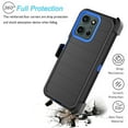 thumbnail image 5 of For Motorola Moto G 5G 2025 Case,Takfox Holster Phone Case with Built-in Screen Protector Swivel Belt Clip [3 Layers] Heavy Duty Full Body Protection Shockproof Kickstand Cover- Black/Blue, 5 of 10