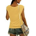 thumbnail image 3 of Qwertyu Tank Top for Women Solid Color V Neck Sleeveless Causal Sexy Shirts Hawaiian Beach Holiday Sports Workout Running Tees Summer Basic Tops Yellow L, 3 of 5