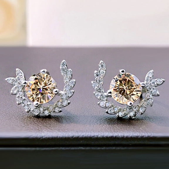 Cubic Zirconia Stud Earrings Women Anniversary Gifts Nickel-Free Hypoallergenic Jewelry