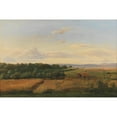 thumbnail image 2 of Dankvart Dreyer 14x11 Gold Ornate Wood Frame and Double Matted Museum Art Print Titled - A Funen Landscape at Harvest Time with Wedellsborghoved in the Background (1846), 2 of 4