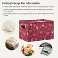 thumbnail image 6 of Coolnut Valentine's Day Love Hearts Storage Basket Collapsible Toy Storage Bins Canvas Storage Basket with Leather Handles for Home Closets Offices, Kids Toy and Gift Baskets, 1PCS Decor Gifts, 6 of 7