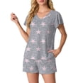 thumbnail image 2 of MINTREUS Women's Knit Pajamas Set Ruffle Sleeves Sleepwear Casual 2 Piece Pjs Soft Loungewear with Pockets, 2 of 6