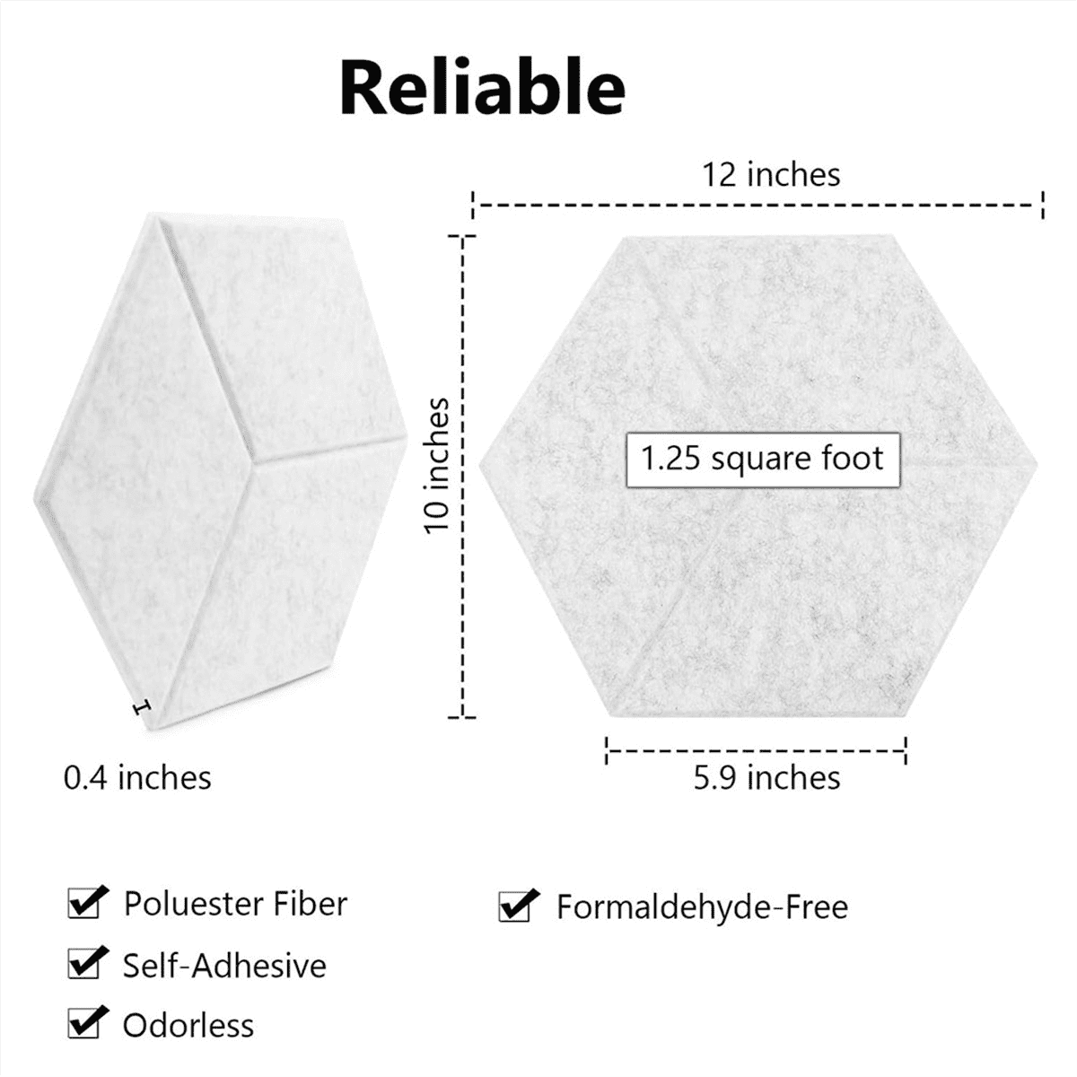 Acoustic Panels with Self-Adhesive, Sound Proof Foam Panels,Gray