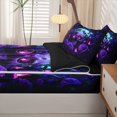thumbnail image 5 of Homewish Hipple Death Skull Zipper Twin Comforter Sets with Fitted Sheet and 2 Pillowcases,Retro Purple Rose Zipper Bedding Set,Happy Halloween Bed Set,Black Reversible,4pcs, 5 of 8