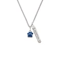 thumbnail image 2 of Delight Jewelry Silvertone Small Royal Blue Paw Silvertone Guardian Angel Bar Charm Necklace, 23", 2 of 4
