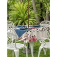 thumbnail image 3 of Outdoor Tablecloths with Umbrella Hole & Zipper, Pink Roses Round Tablecloth 54 Inch, Spring Horseshoes Floral Leaves Rustic Waterproof Table Cloth, Patio/Pool/Picnic Table Covers, 3 of 8