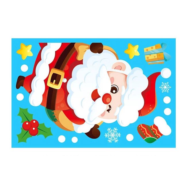 Pegatina estática extraíble de PVC para Navidad, calcomanías de ventana de Santa y alce, embellecer calcomanías de pared de copo de nieve, pasta de vidrio para fiesta de año nuevo 2023