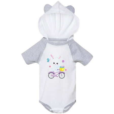 

Inktastic Happy Easter Bunny on Bicycle with Pastel Flowers Gift Baby Boy or Baby Girl Bodysuit