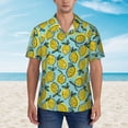 thumbnail image 4 of Daiia Lemon Hawaiian Shirt for Men Gentle Cotton Regular Short Sleeve Casual-XX-Large, 4 of 9