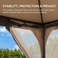 thumbnail image 6 of Sunjoy 9 ft. x 9 ft. Beige and Brown Steel Soft Top Gazebos Mosquito Nettings and Privacy Screens, Double Roof Outdoor Screened Gazebos Shelter, Gazebo Canopies for Backyard, 6 of 14