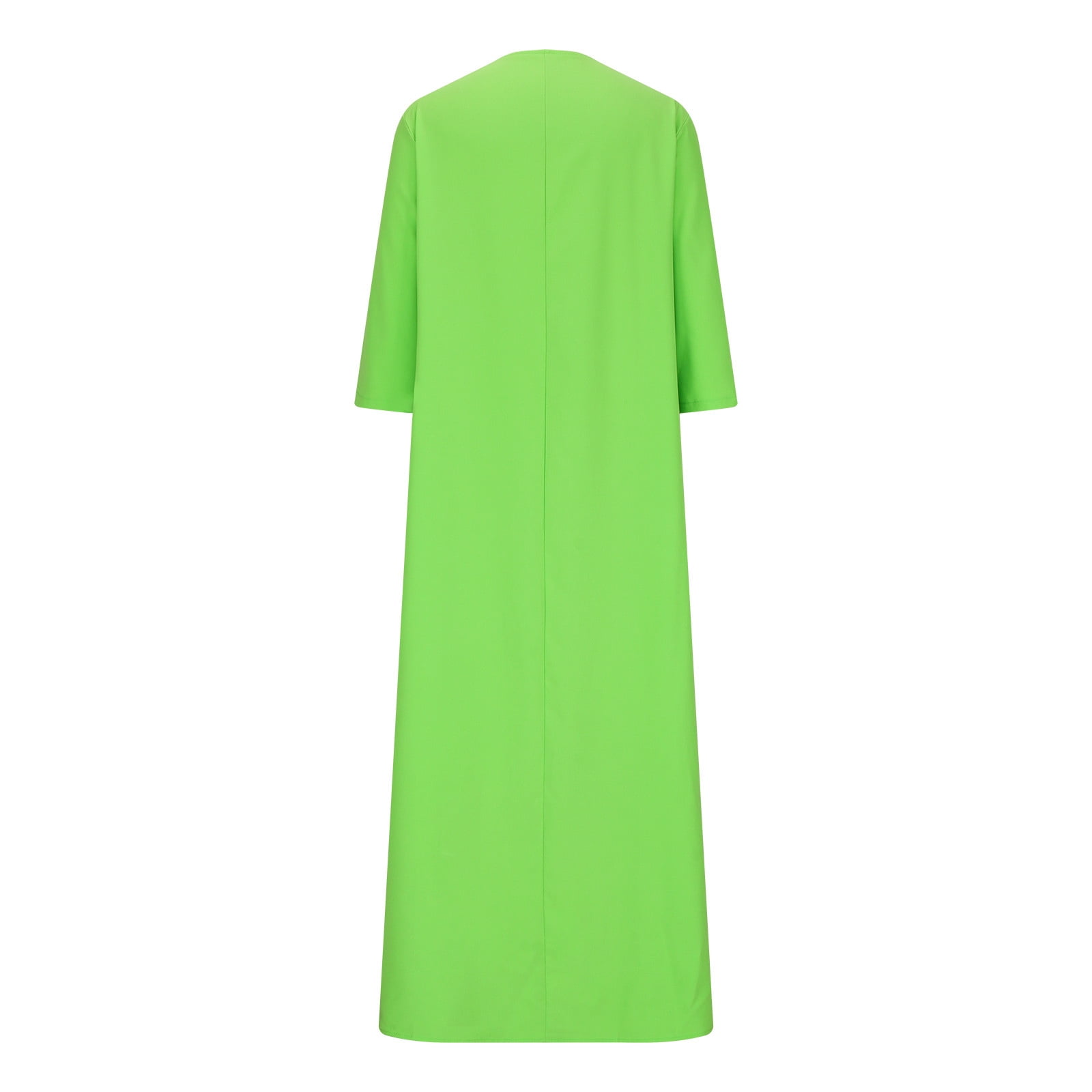 Women's Fall 3/4 Sleeve Loose Maxi Dresses Solid Color Casual V Neck Floor  Length Lounge Dress - Walmart.com