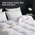 thumbnail image 4 of Goose Feather Down Fiber Comforter Twin Size,100% Organic Cotton Duvet Insert,All-Season Luxury Duvet Insert with Baffle Box Design, 700+Fill Power Hotel Collection Bedding Comforter, 4 of 7