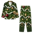 thumbnail image 3 of Renewold Loose Winter Pajama Women Xmas Ball Snowflake Button Nightwear Lounge Set Size XL 2PCS Stretchy Clothing Relaxed Sleepwear Christmas Birthday Gifts, 3 of 6