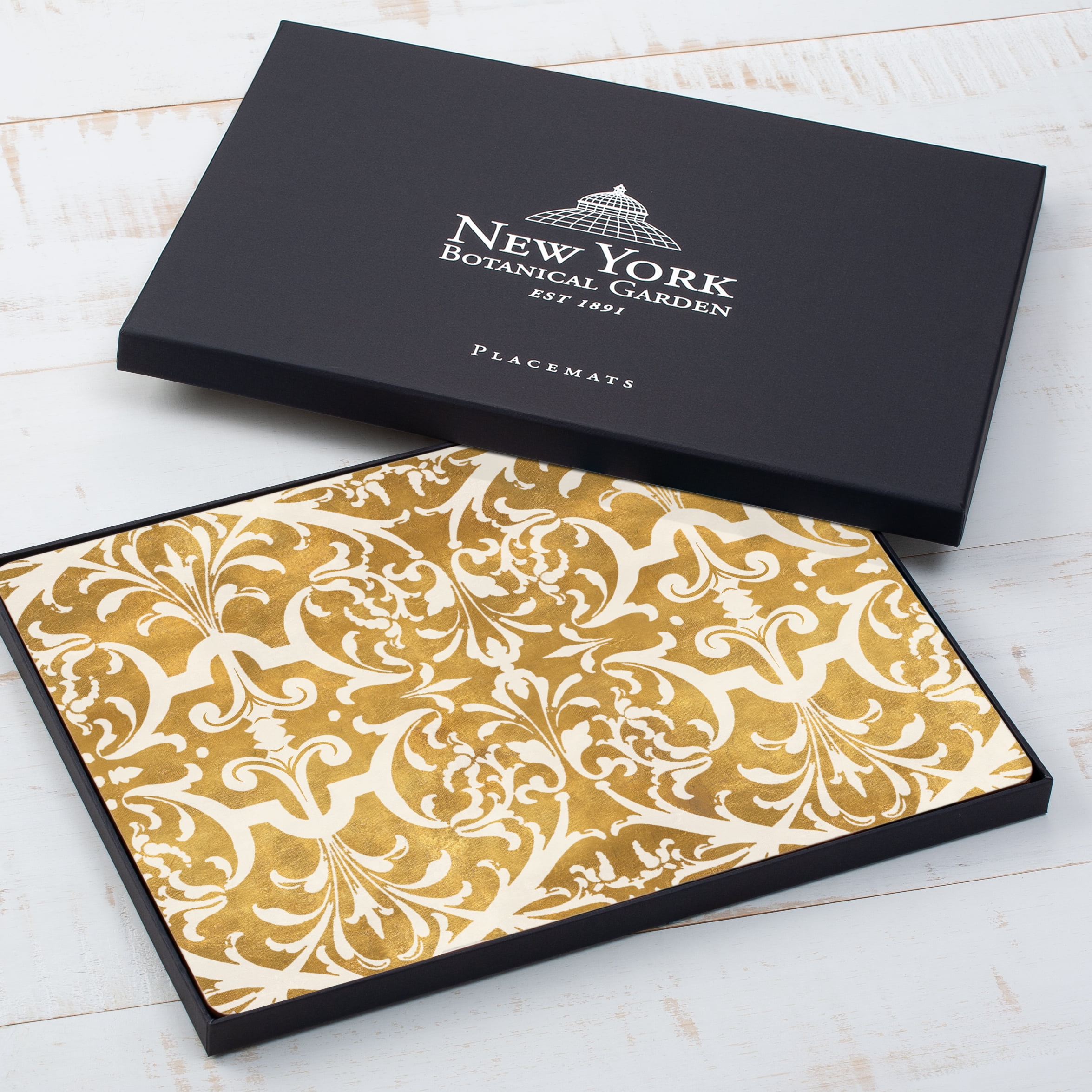 Cala Home "Gilded" Premium Decorative Hardboard Cork Back Tabletop Placemats 4 Pack