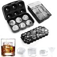 thumbnail image 1 of Combo de moldes de silicona para cubitos de hielo, juego de 3, moldes esféricos, cubitos grandes y hexagonales con tapa, moldes flexibles para cubitos de hielo para whisky, sin BPA, 1 of 5