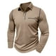 thumbnail image 2 of Blusa y camisa de manga larga con cuello vuelto para hombre, estilo casual, lisa, de manga larga, con cuello vuelto y botones, estilo jersey, para hombre, de poliéster, algodón y poliéster., 2 of 5