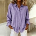 thumbnail image 6 of Bixock Summer Women's Tops,Long Sleeve Shirts for Women,Blouse for Women Striped Long Sleeve Turn Down Collar Button Front Casual Dressy Blouse Tops, 6 of 6