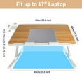 thumbnail image 6 of Romanda Height & Angle Adjustable Bed Desk with Light, 23.6"L X-Large Bed Desk for Laptop and Writing, Laptop Lap Desk with Storage Drawer and Bookstand, Bed Table Tray for Eating and Laptop, Wood, 6 of 7