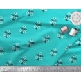 thumbnail image 3 of Soimoi Polyester Crepe Fabric Leaves & Floral Block Print Sewing Fabric Yard 52 Inch Wide, 3 of 3